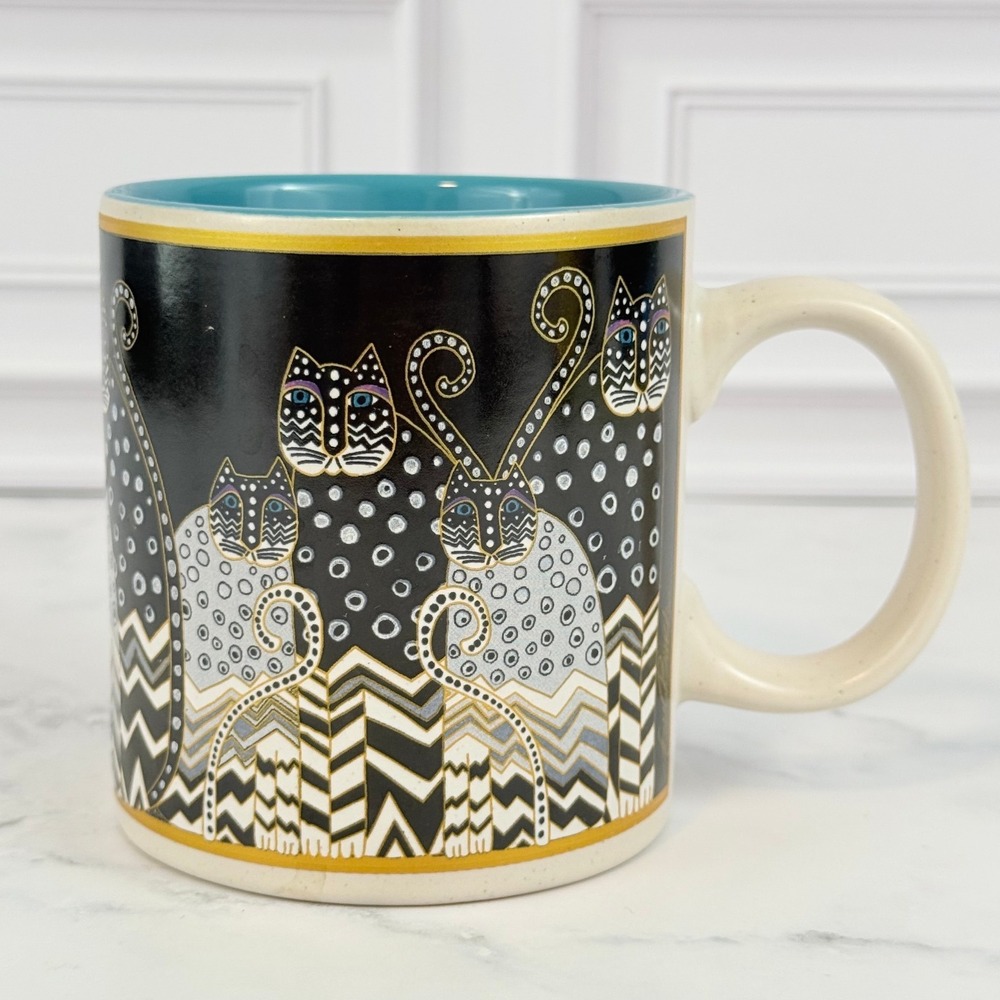 Laurel Birch 2014 Artistic Mug Collection Polka Dot Gatos Mug 4" Tall